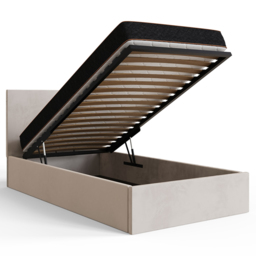 GFW Single Natural Velvet End Lift Ottoman Bed - Wilko - thumbnail 6