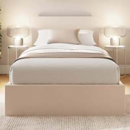 GFW Single Natural Velvet End Lift Ottoman Bed - Wilko