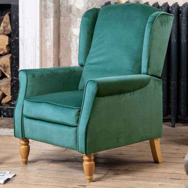 Artemis Home Barksdale Green Recliner Armchair - Size: Single - Wilko - image 1