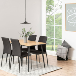 Florence Wilma 4 Seater Dining Table Oak and Black - Furniture To Go - Wilko - thumbnail 6