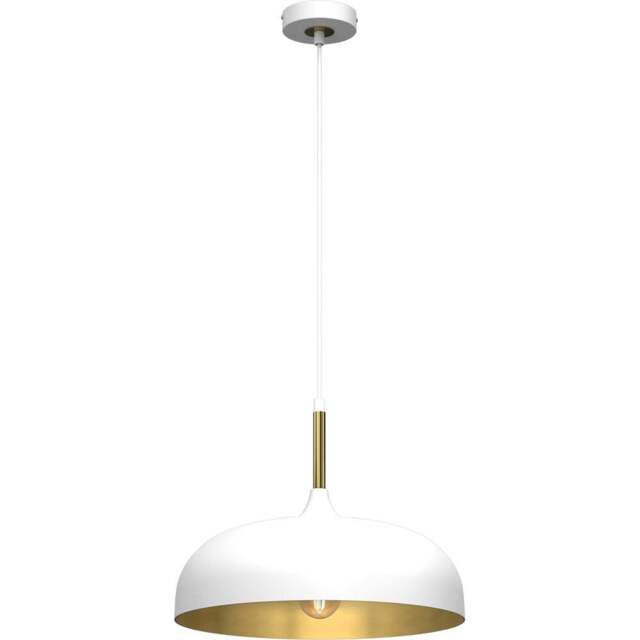 Milagro Lincoln White and Gold Pendant Light - Size: 9 x 3.5 x 3.5cm - Wilko - image 1