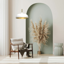 Milagro Lincoln White and Gold Pendant Light - Size: 9 x 3.5 x 3.5cm - Wilko - thumbnail 5