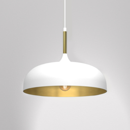 Milagro Lincoln White and Gold Pendant Light - Size: 9 x 3.5 x 3.5cm - Wilko - thumbnail 3