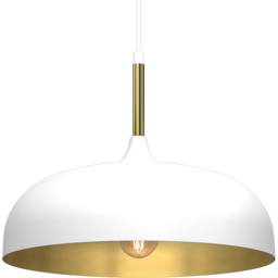Milagro Lincoln White and Gold Pendant Light - Size: 9 x 3.5 x 3.5cm - Wilko - thumbnail 4