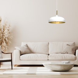 Milagro Lincoln White and Gold Pendant Light - Size: 9 x 3.5 x 3.5cm - Wilko - thumbnail 6