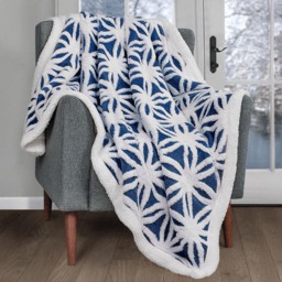 Velosso Navy Orbit Sherpa Throw 150 x 200cm - Size: 150 x 200 x 1cm - Wilko - thumbnail 3