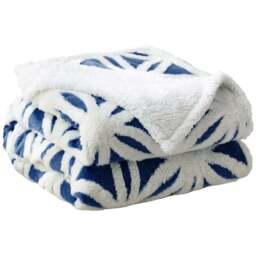 Velosso Navy Orbit Sherpa Throw 150 x 200cm - Size: 150 x 200 x 1cm - Wilko