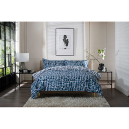 The Lyndon Company Tulle Double White and Navy Reversible Duvet Set - Wilko - thumbnail 4