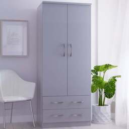 Crowndale Avon 2 Door 2 Drawer Dusk Grey Wardrobe Ready Assembled - Size: 2 Door, 2 Drawer - Wilko - thumbnail 1