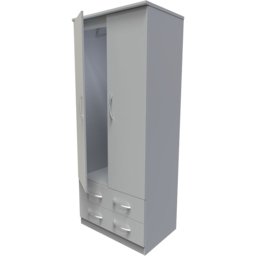 Crowndale Avon 2 Door 2 Drawer Dusk Grey Wardrobe Ready Assembled - Size: 2 Door, 2 Drawer - Wilko - thumbnail 5
