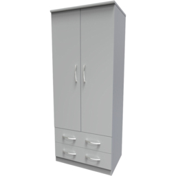 Crowndale Avon 2 Door 2 Drawer Dusk Grey Wardrobe Ready Assembled - Size: 2 Door, 2 Drawer - Wilko - thumbnail 4