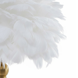 Living and Home Screw E27 Antique Bronze White Goose Feather Shade Table Lamp - Size: 40 x 27 x 27cm - Bronze + White - Wilko - thumbnail 7