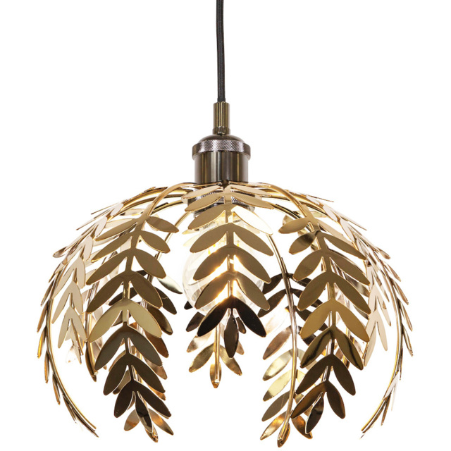 Happy Homewares Polished Gold Fern Leaf Pendant Light Shade - Size: 17 x 28 x 28cm - Wilko - image 1
