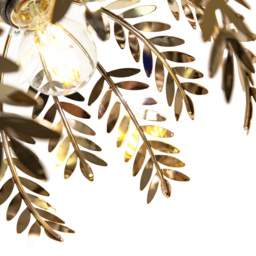 Happy Homewares Polished Gold Fern Leaf Pendant Light Shade - Size: 17 x 28 x 28cm - Wilko - thumbnail 5