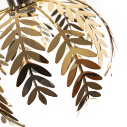 Happy Homewares Polished Gold Fern Leaf Pendant Light Shade - Size: 17 x 28 x 28cm - Wilko - thumbnail 4