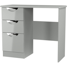 Crowndale Camden 3 Drawer Grey Gloss and Dusk Grey Dressing Table Ready Assembled - Grey Gloss & Dusk Grey - Wilko - thumbnail 5