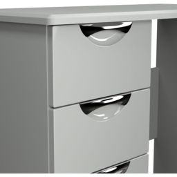 Crowndale Camden 3 Drawer Grey Gloss and Dusk Grey Dressing Table Ready Assembled - Grey Gloss & Dusk Grey - Wilko - thumbnail 6