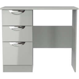 Crowndale Camden 3 Drawer Grey Gloss and Dusk Grey Dressing Table Ready Assembled - Grey Gloss & Dusk Grey - Wilko - thumbnail 3
