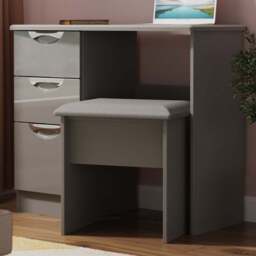 Crowndale Camden 3 Drawer Grey Gloss and Dusk Grey Dressing Table Ready Assembled - Grey Gloss & Dusk Grey - Wilko