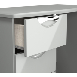Crowndale Camden 3 Drawer Grey Gloss and Dusk Grey Dressing Table Ready Assembled - Grey Gloss & Dusk Grey - Wilko - thumbnail 7