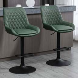 Portland Green Height Adjustable Bar Stool Set of 2 - Wilko - thumbnail 1
