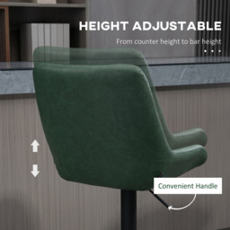 Portland Green Height Adjustable Bar Stool Set of 2 - Wilko - thumbnail 6