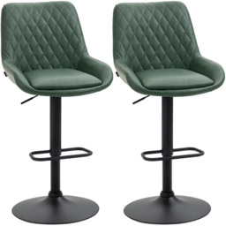 Portland Green Height Adjustable Bar Stool Set of 2 - Wilko - thumbnail 3