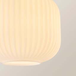 ValueLights Calpe Opal Frosted Shade Gold Stem LED Flush Ceiling Light - Size: 28 x 28 x 28cm - White - Wilko - thumbnail 4