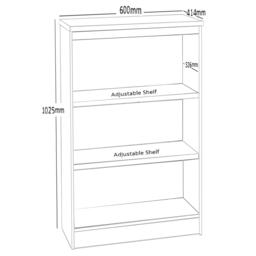 R White Cabinets 3 Shelf Classic Oak Mid Height Bookcase - Brown - Wilko - thumbnail 6