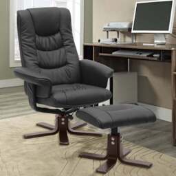 Living and Home Black Duck Feet Armchair with Footrest - Size: Single - Wilko