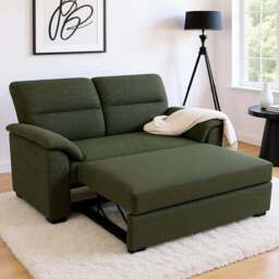 HGD Tivoli 2 Seater Luxury Boucle Green Pull out Sofa Bed - Wilko