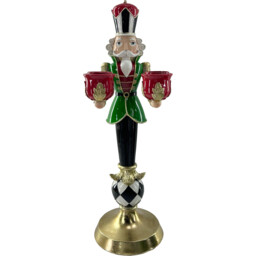Nutcracker Tealight HolderGreen - Sleigh Bells Ring - Wilko - thumbnail 1