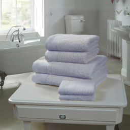 Rapport Home Chatsworth Super Soft 600gsm Combed Cotton Blue Hand Towel - Size: 3 x 80 x 50cm - Wilko - thumbnail 3
