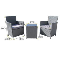 Furniture One 2 Seater Grey Rattan Garden Lounge Set - Wilko - thumbnail 7