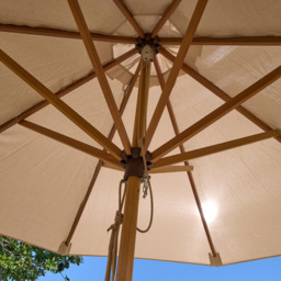 Rowlinson Ashdown Wooden Parasol 2.5m - Size: 3m - Brown - Wilko - thumbnail 6