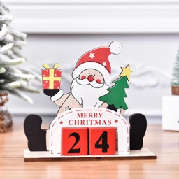 Jaoyeh Santa Wooden Christmas Advent Calendar - Size: 13.5 x 15 x 5.2cm - Yellow - Wilko - thumbnail 3