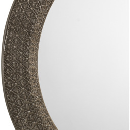 Julian Bowen Cadence Large Round Pewter Wall Mirror - Size: 80 x 80cm - Silver - Wilko - thumbnail 5