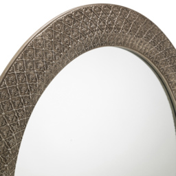 Julian Bowen Cadence Large Round Pewter Wall Mirror - Size: 80 x 80cm - Silver - Wilko - thumbnail 4