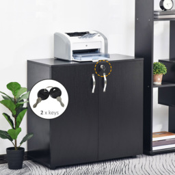 Vinsetto Black 2-Tier Lock File Cabinet - Size: 80 x 40 x 80cm - Wilko - thumbnail 5
