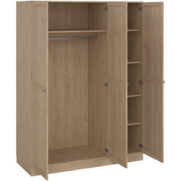 Florence Brande 3 Door Jackson Hickory Oak Wardrobe - Brown - Furniture To Go - Wilko - thumbnail 6