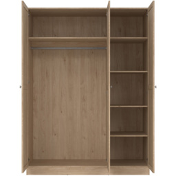 Florence Brande 3 Door Jackson Hickory Oak Wardrobe - Brown - Furniture To Go - Wilko - thumbnail 5