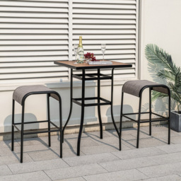 Costway Set of 2 Coffee Bistro Stools - Size: 79 x 50 x 13cm - Brown - Wilko - thumbnail 4