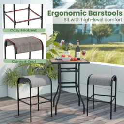 Costway Set of 2 Coffee Bistro Stools - Size: 79 x 50 x 13cm - Brown - Wilko - thumbnail 6