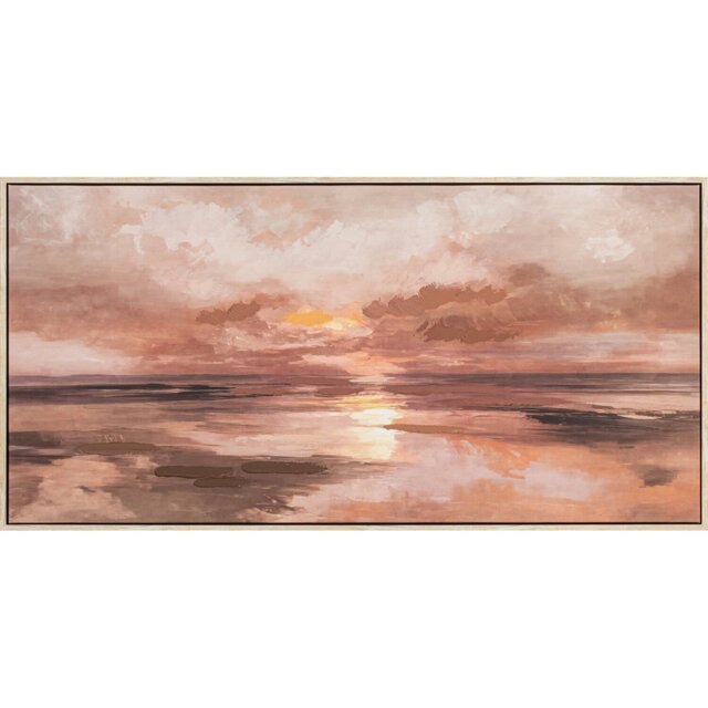 Abstract Hand Paint Framed Canvas Mauve - Wilko - image 1
