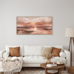 Abstract Hand Paint Framed Canvas Mauve - Wilko - thumbnail 3