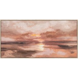 Abstract Hand Paint Framed Canvas Mauve - Wilko