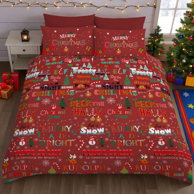 Velosso Double Red Deck The Halls Duvet Set - Wilko - image 1