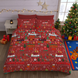 Velosso Double Red Deck The Halls Duvet Set - Wilko - thumbnail 4
