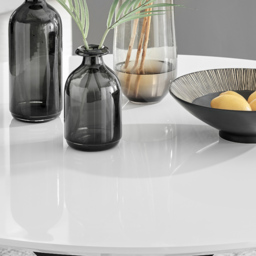 Furniturebox Arona 6 Seater Round Dining Table White High Gloss and Black - Size: 4 Seater - Wilko - thumbnail 4