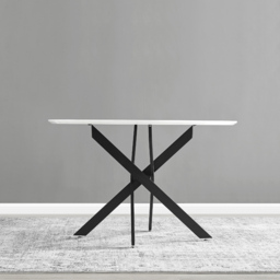 Furniturebox Arona 6 Seater Round Dining Table White High Gloss and Black - Size: 4 Seater - Wilko - thumbnail 7